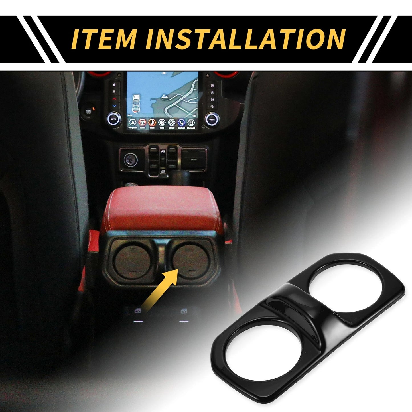 Rear Air Vent Armrest AC Outlet Panel Cover for Jeep Gladiator JT (2020-2023)