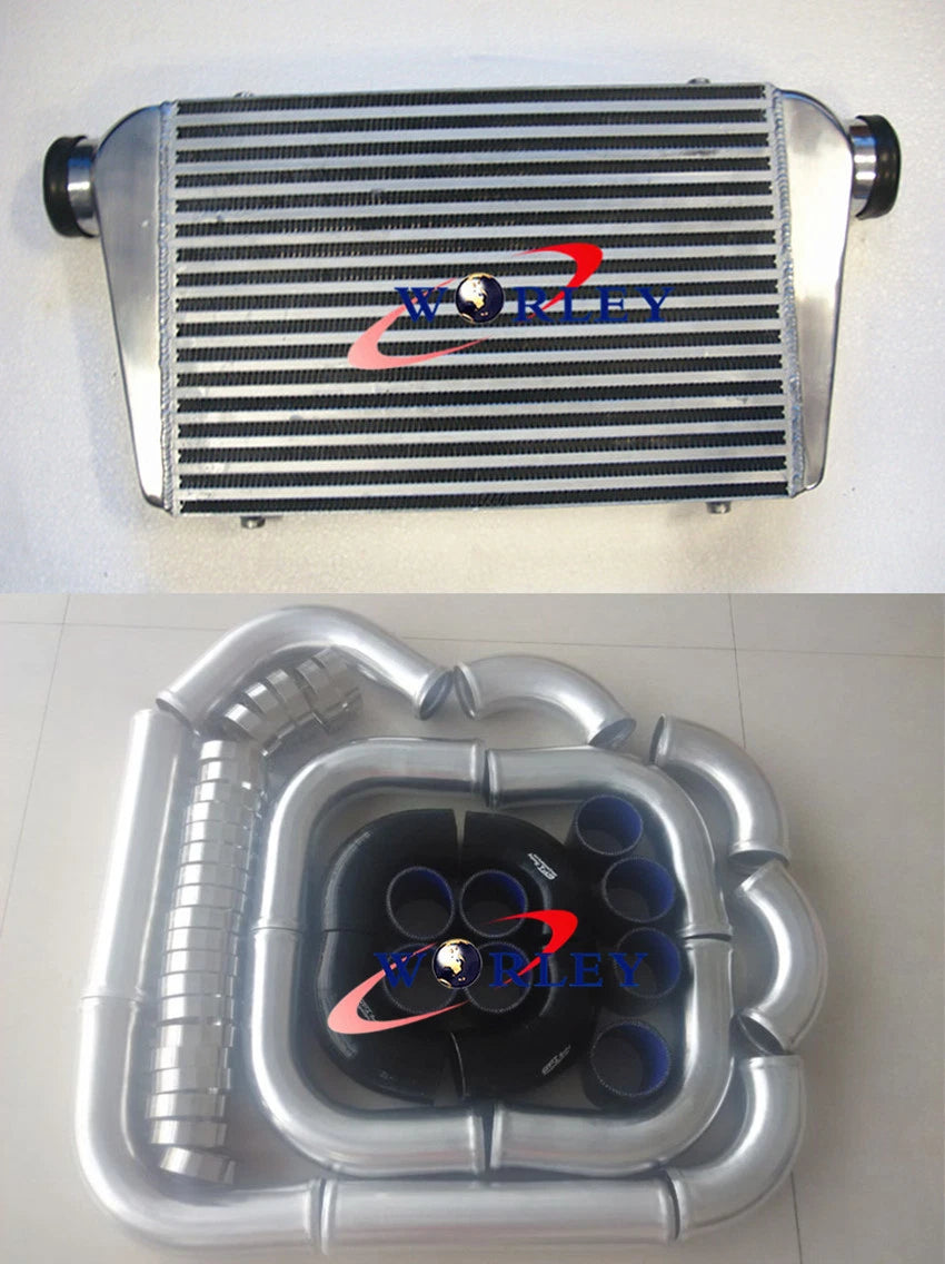 Universal Intercooler 450x300x75mm + 3" Aluminum Piping + Silicone Hoses