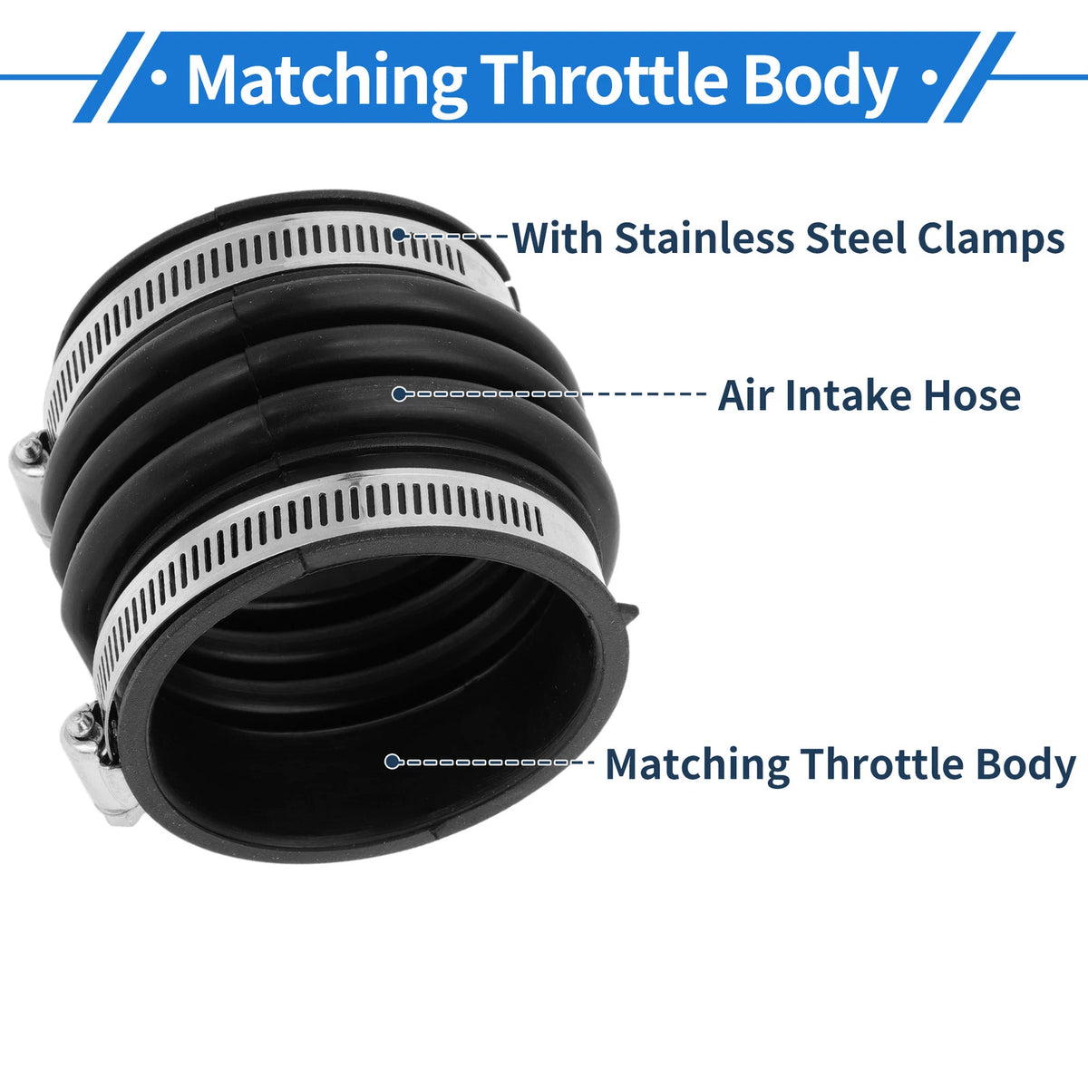 Engine Air Intake Hose with Clamps for Toyota Camry (2002-2003) 1 Pc