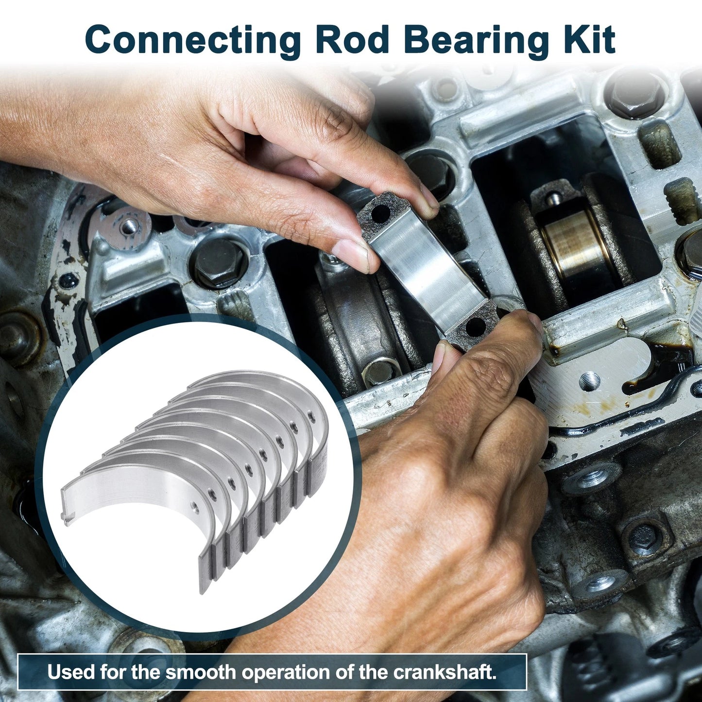 Connecting Rod Bearing Set 8 Pcs for Toyota Tercel