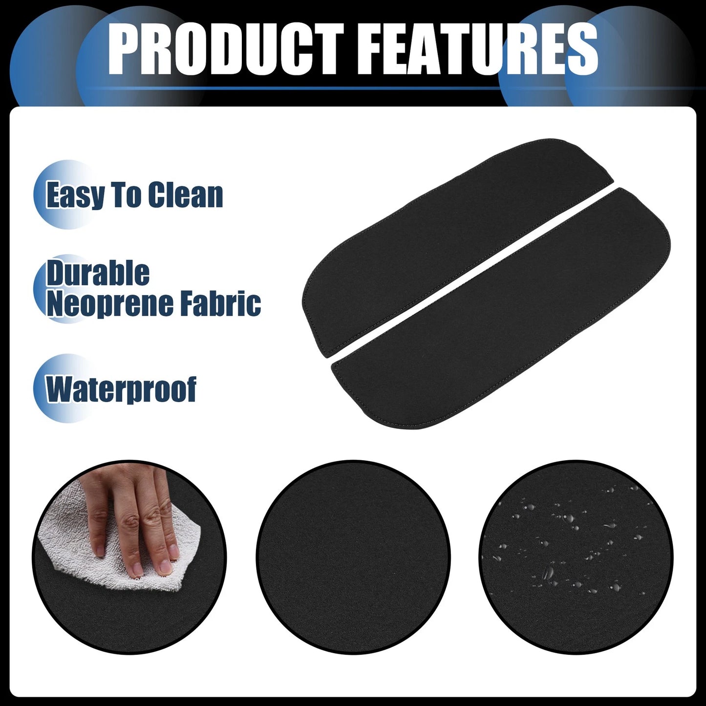 Armrest Protector Covers  for BMW X5 X6 (2010-2018) Neoprene Black
