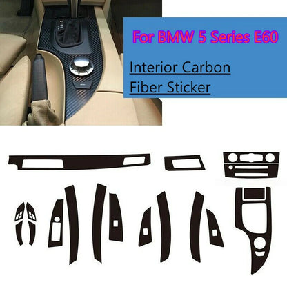 Interior Console Carbon Fiber Molding Sticker Decals for BMW 5 Series E60