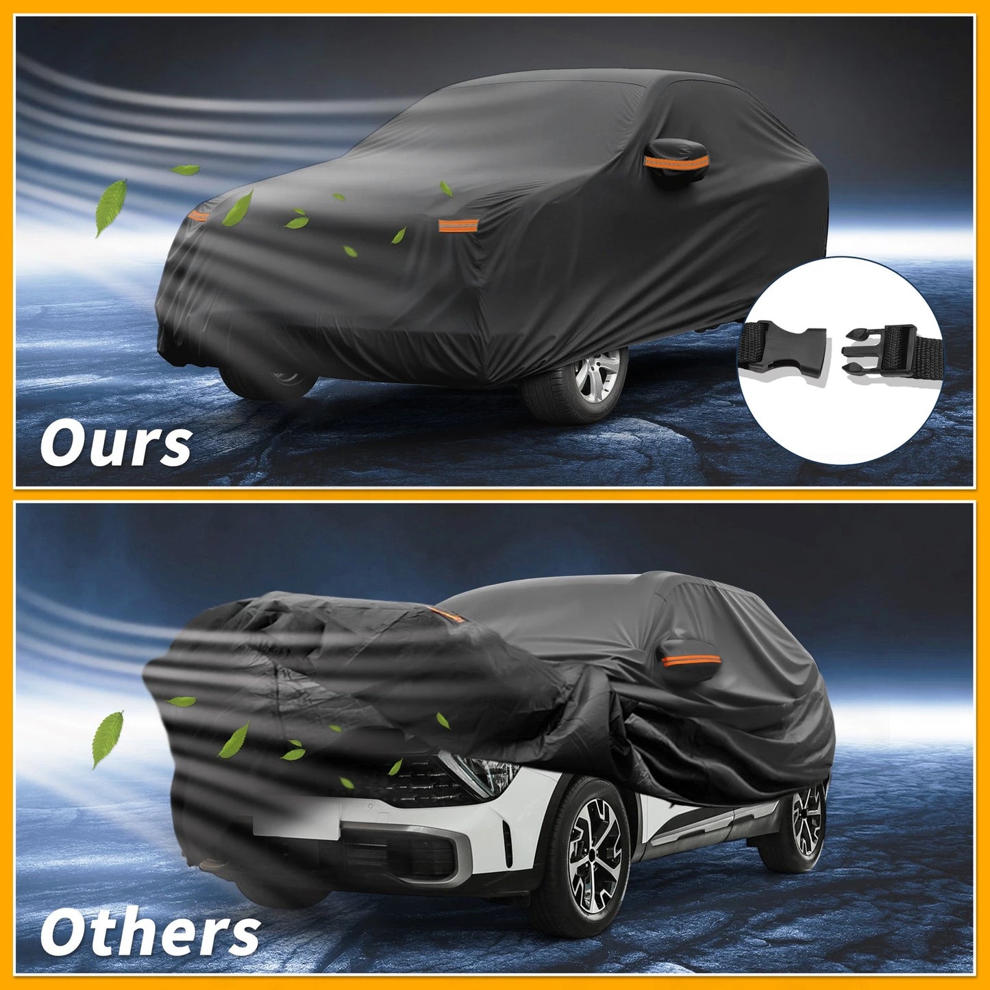 Waterproof Car Cover for Kia Sportage 2010-2024 Black Aluminum Film