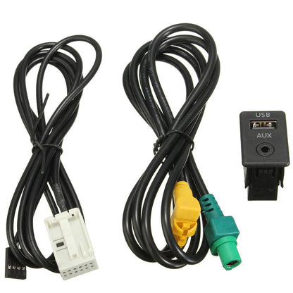 Aux in Switch USB Wire Cable Adapter fit For BMW 3 5 series E87 E90 E91 X5 X6