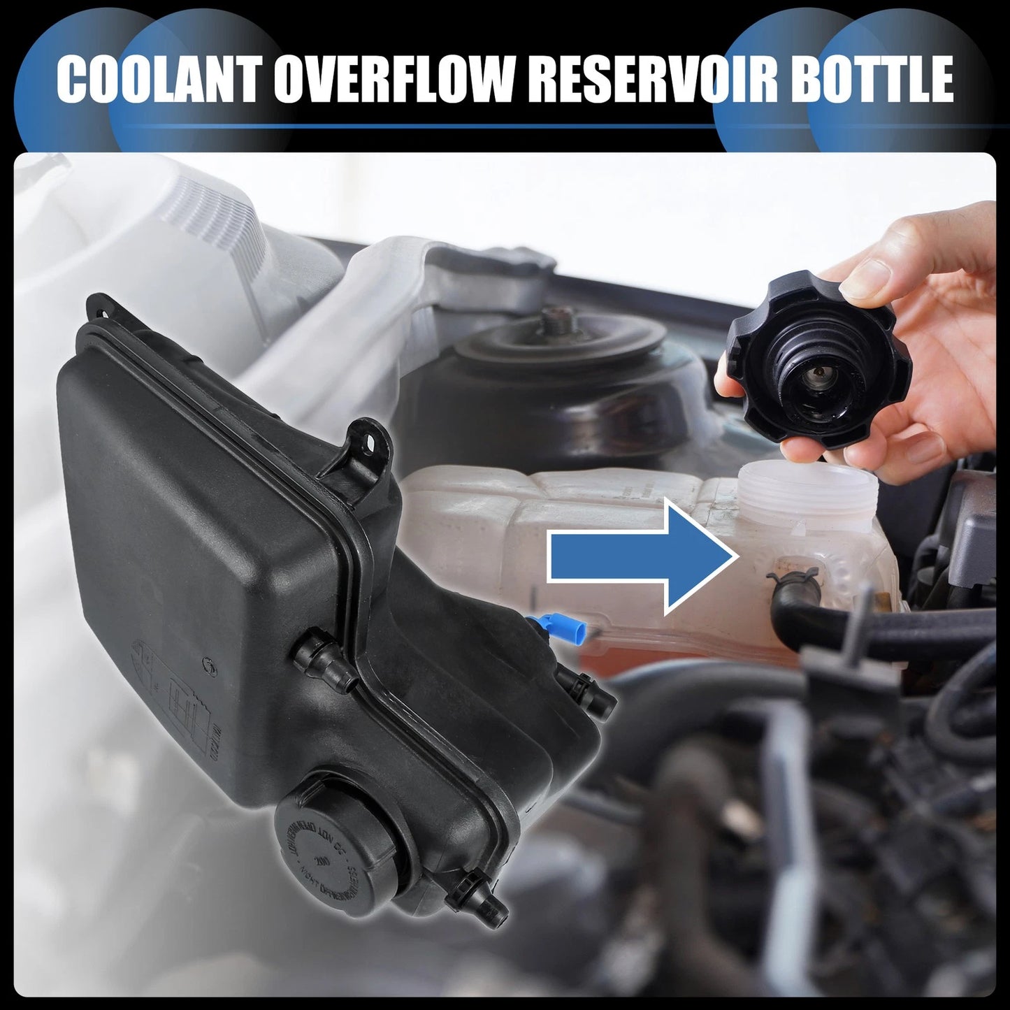 Coolant Expansion Overflow Tank with Cap for BMW 760i (2003-2008)