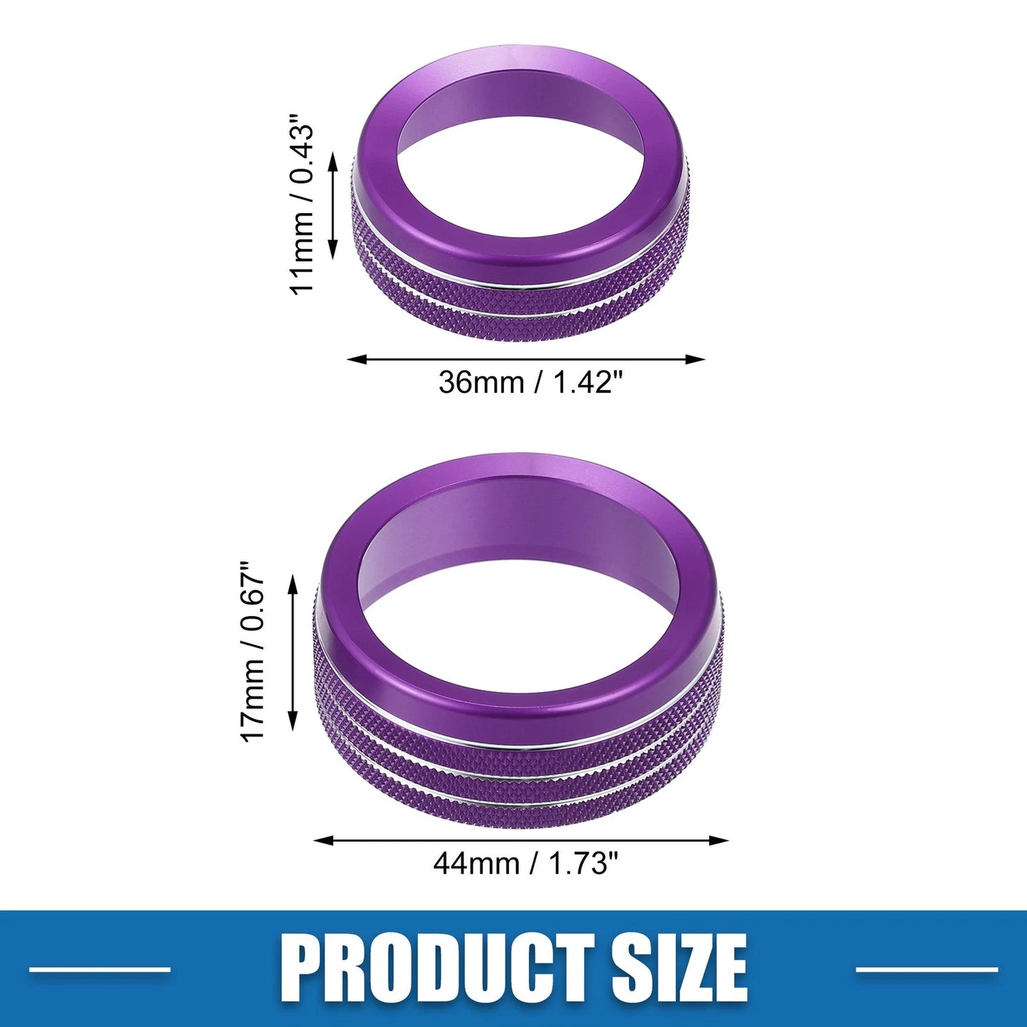 Knob Cover Decals for Dodge Durango Purple Set of 3 (2014-2020)