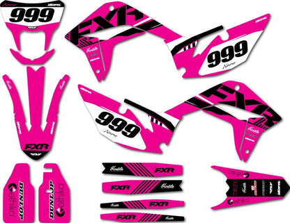 Custom Graphics Full Kit for Kayo T2 250 - Hostile Pink Style Stickers