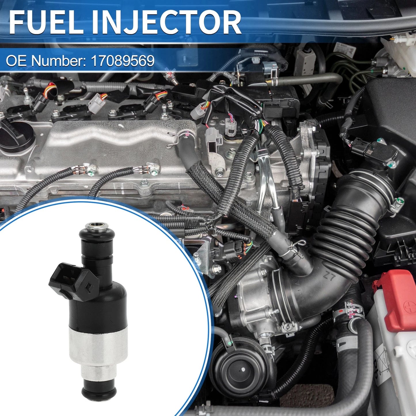 Fuel Injector 17089569 for Isuzu Rodeo 3.2L V6 (1993-1995) 1 Pc Black