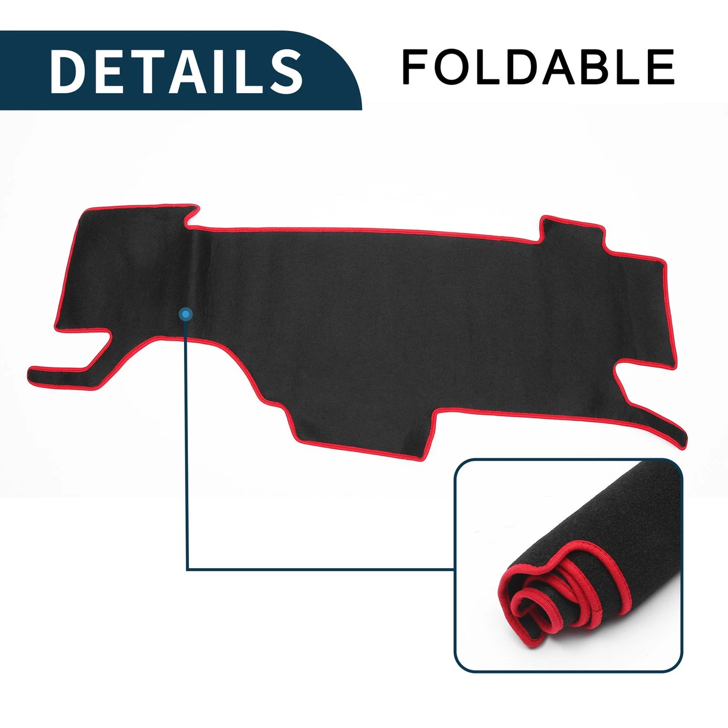 Dashboard Cover Mat for Nissan NOTE e-POWER E13 (2020-2024) Black Red 1 Set