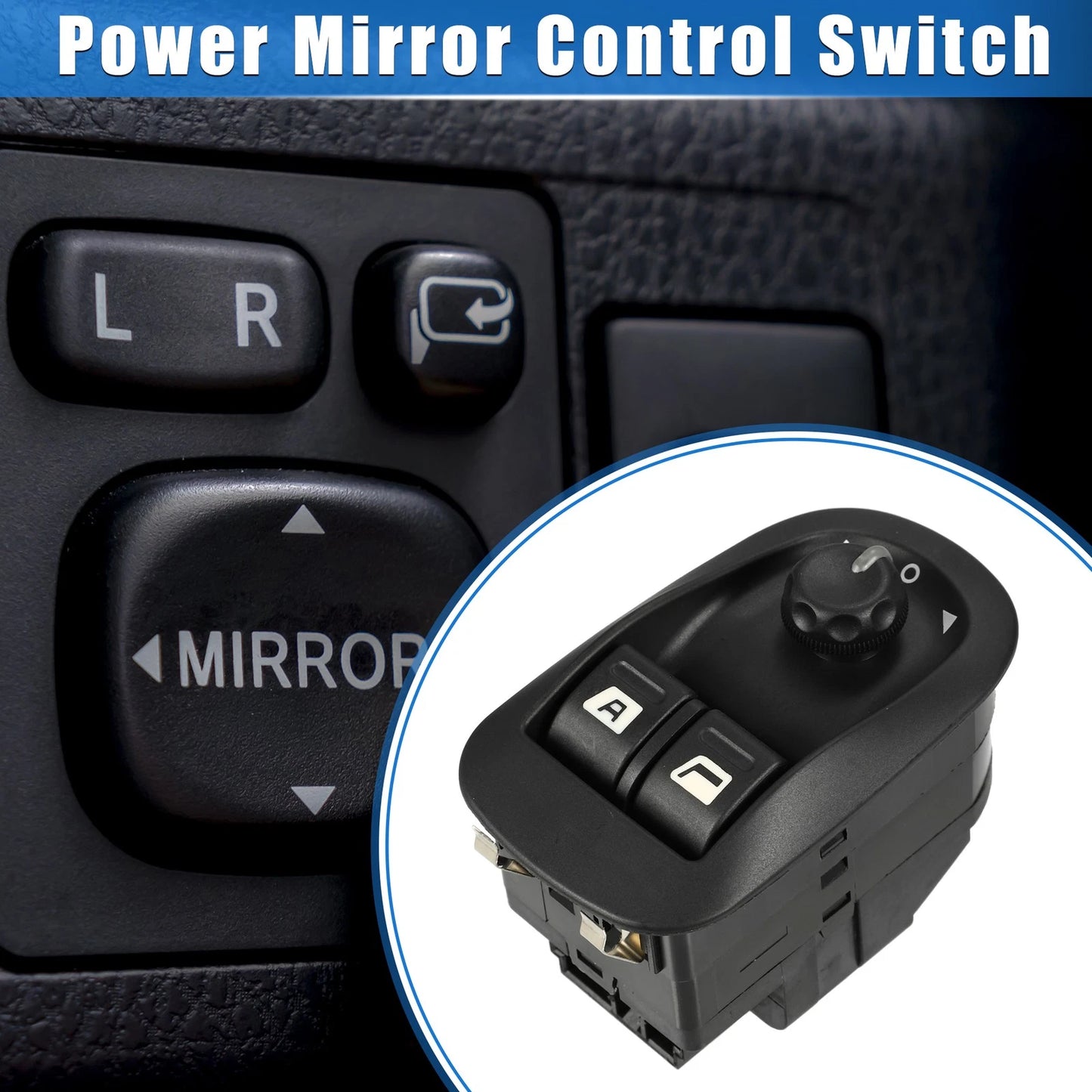 Power Mirror Control Switch for Peugeot 206 (2000-2009) Black Plastic