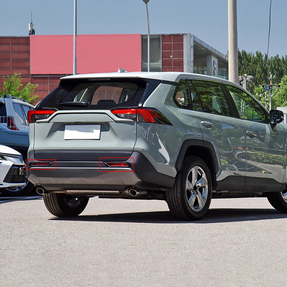 Pair of Rear Tail Fog Light Lamp Covers for Toyota RAV4 (2019-2020)
