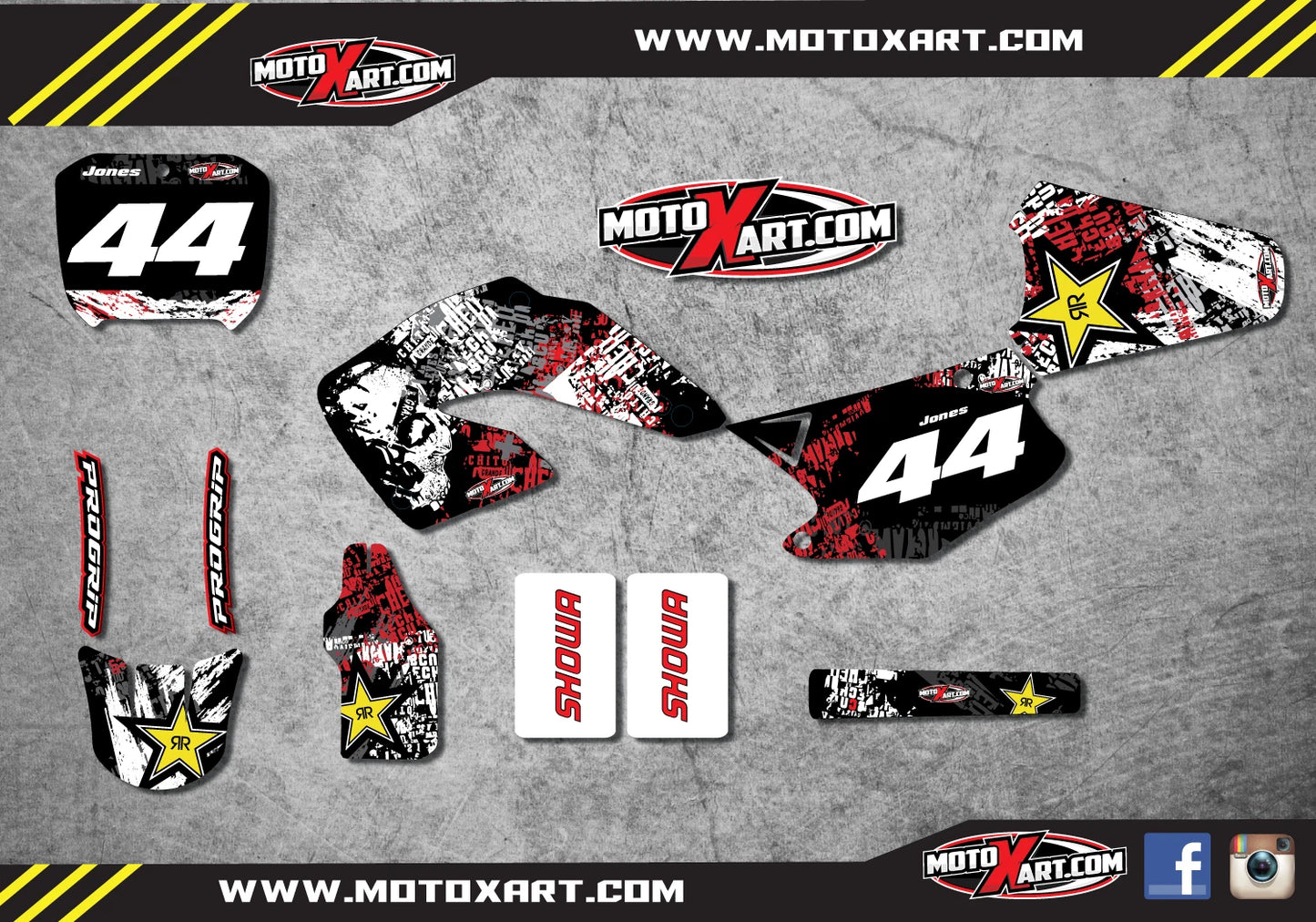 Full Graphic Kit for Honda CR 125 (2000-2001) - GRAFFITI Style Stickers