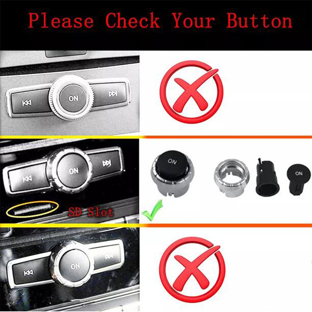 CD Audio Control Button Knob Cover for 2012-2015 Benz W166 ML GL (2012-2015)