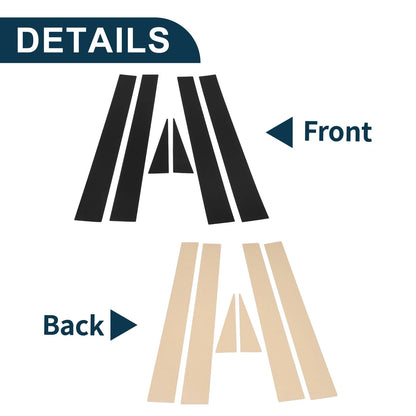 6 Pcs Door Pillar Trim for Toyota Sienna (2002-2009) Black