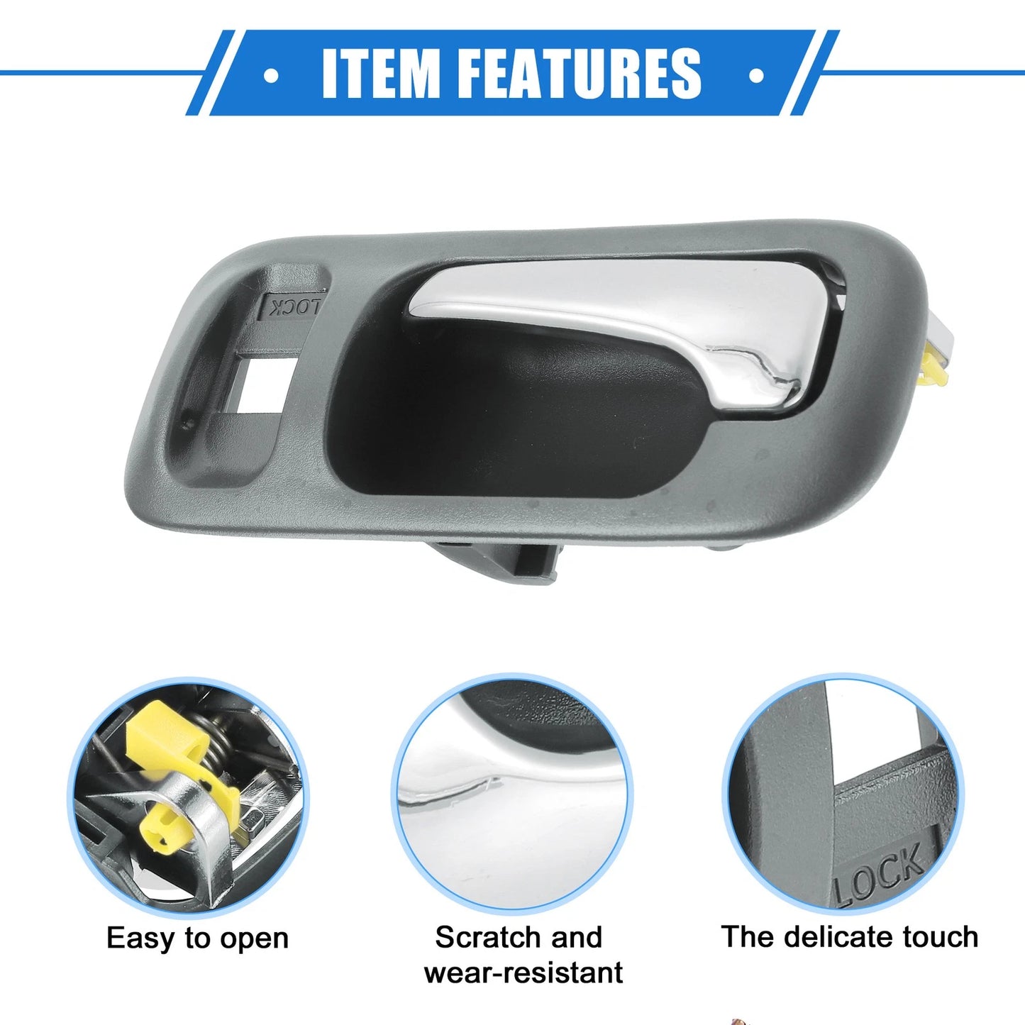 Interior Door Handle for Honda CR-V, Odyssey (1997-2001) Gray