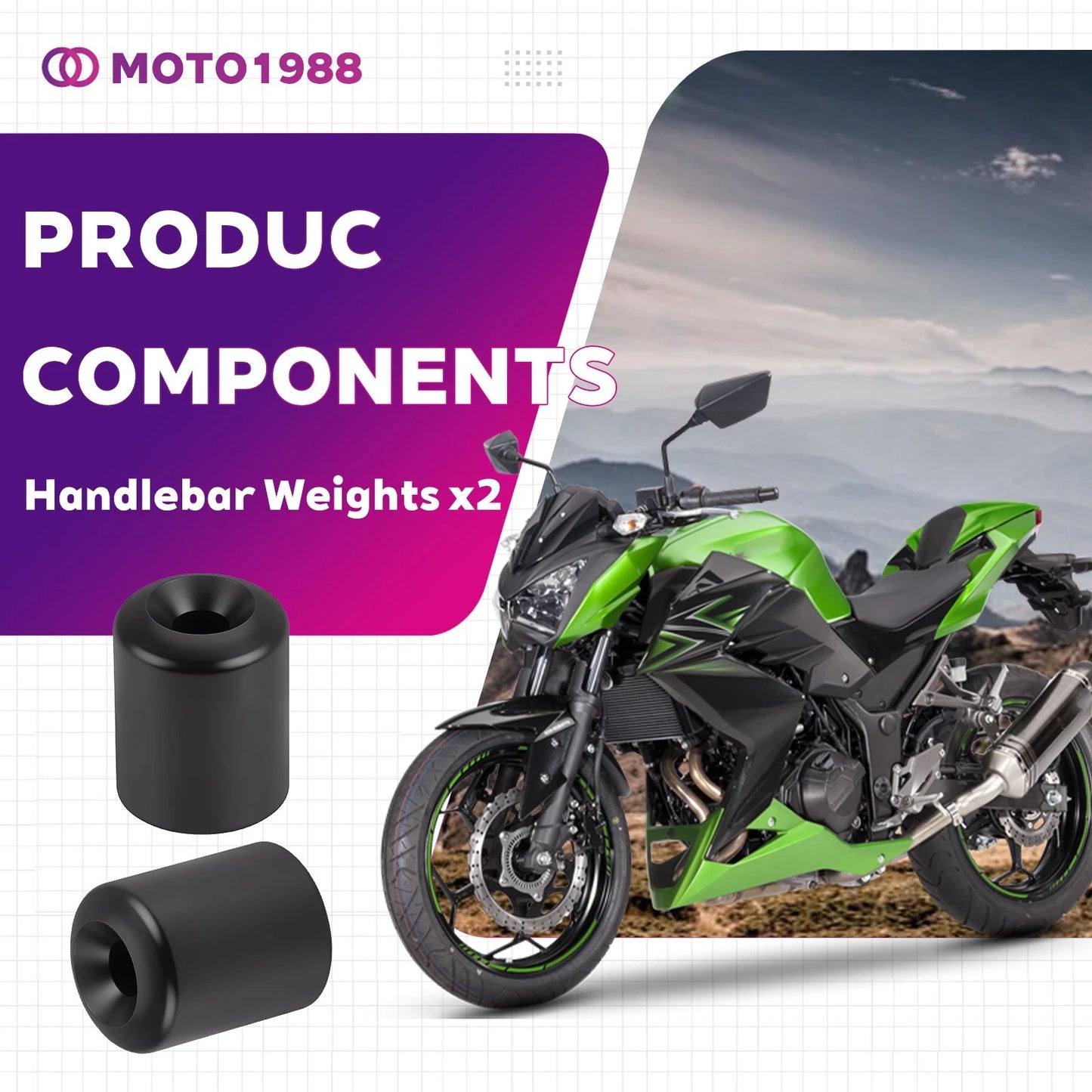Handlebar Weights for Kawasaki Ninja 250R EX250F 1988-2008 2pcs/Set