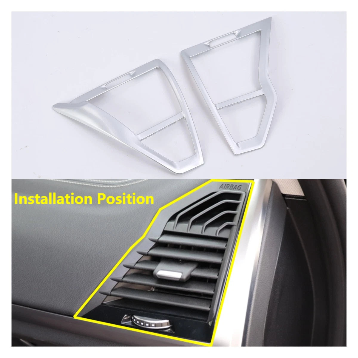 Matte Silver Front Side Air Vent Outlet Lid Cover Trim for BMW X3 2018-2021