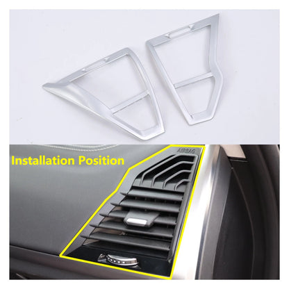 Matte Silver Front Side Air Vent Outlet Lid Cover Trim for BMW X3 2018-2021