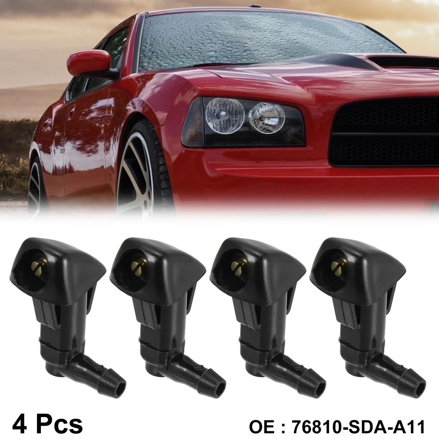 4pcs Windshield Wiper Washer Nozzles for Honda Civic (2006-2011)