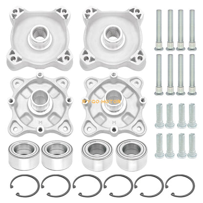 Front & Rear Hubs & Bearings & Studs Kit for Polaris RZR 800 (2008–2014)