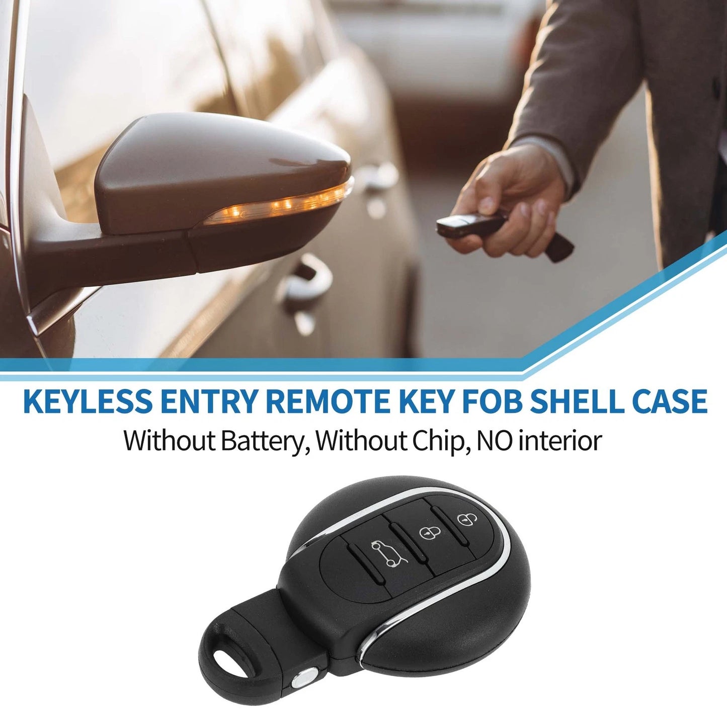 3 x Keyless Entry Remote Fob Shell Case for BMW Mini Cooper (2015-2017)