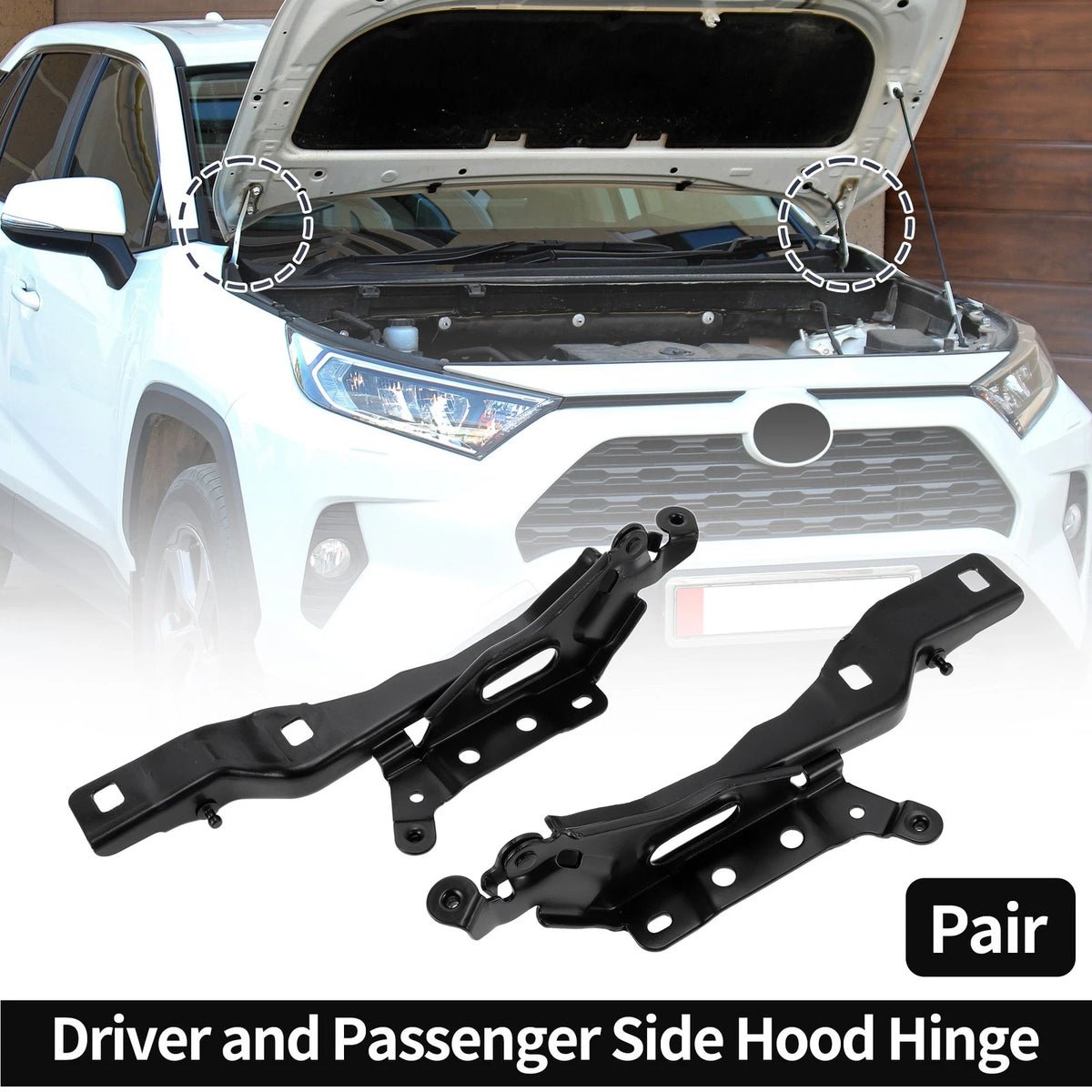 Hood Hinges for Ford F-150 2015-2020 Front Bonnet Bracket 2 x Covers