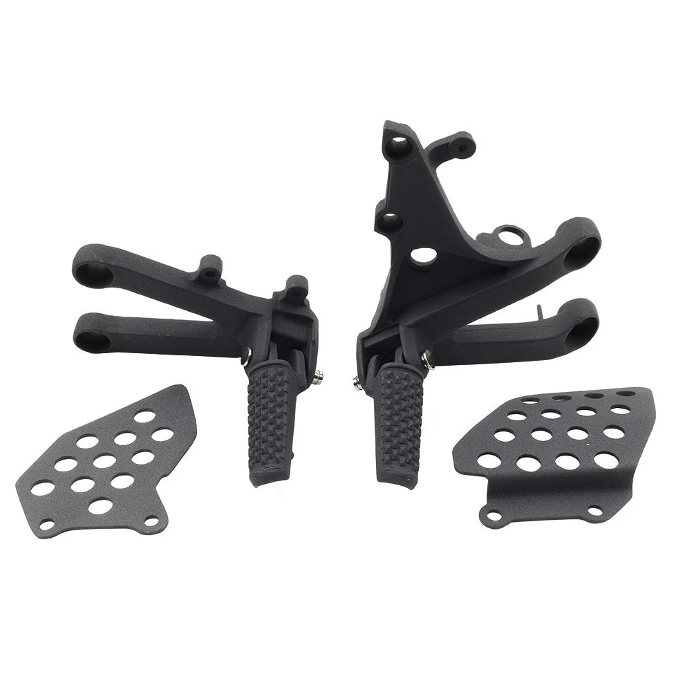 Black Front Driver Footrest Bracket Set for Honda CBR600RR (2007-2024)