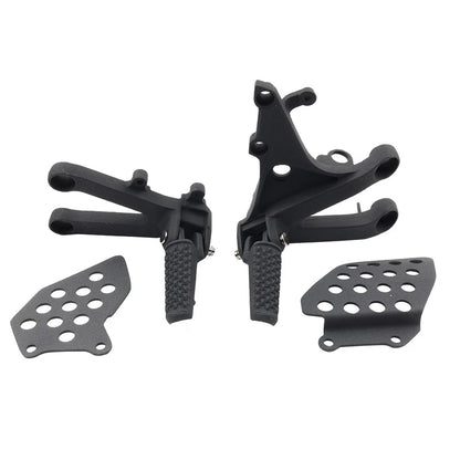 Black Front Driver Footrest Bracket Set for Honda CBR600RR (2007-2024)