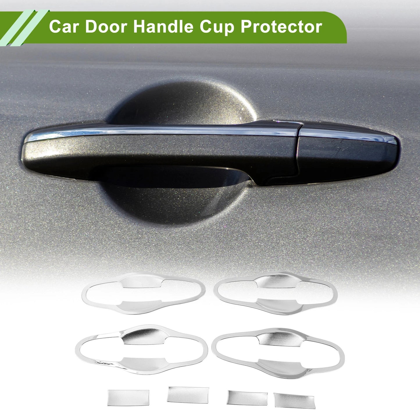 8 x Chrome Door Handle Cup Protectors for Toyota RAV4 (2013-2018)