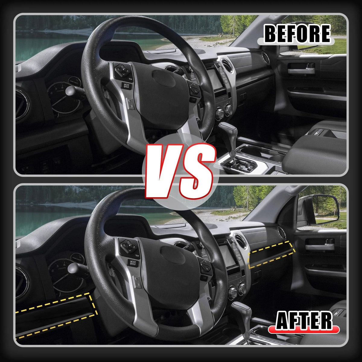 Dashboard Center Console Cover Trim Decor for Toyota Tundra CrewMax (2007–2023)