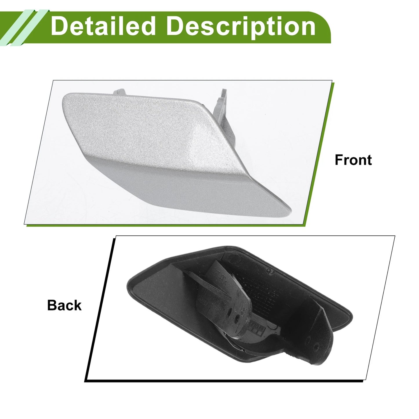 Front Right Washer Nozzle Cover for BMW 320i (2006-2013) Silver Tone