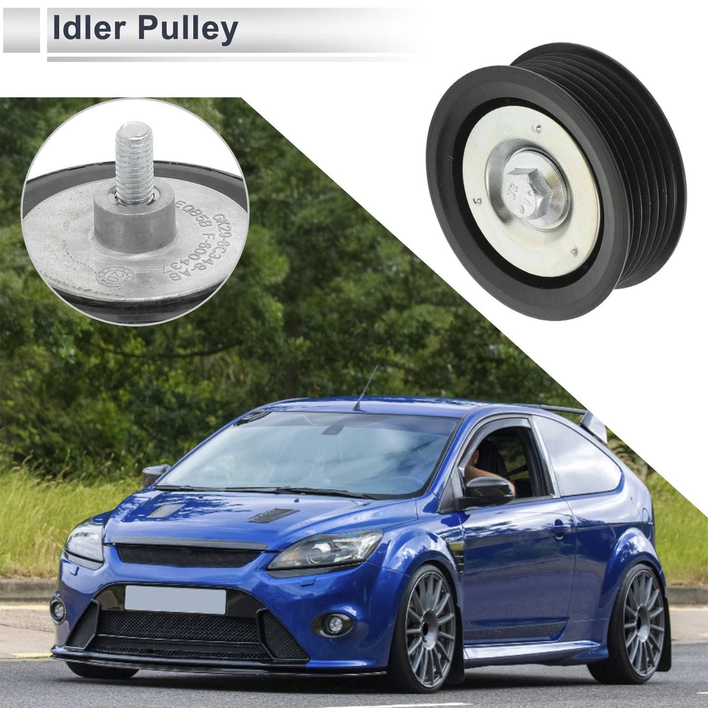 Drive Belt Idler Pulley for Ford Transit (2012-2024) - Black 1 Pc