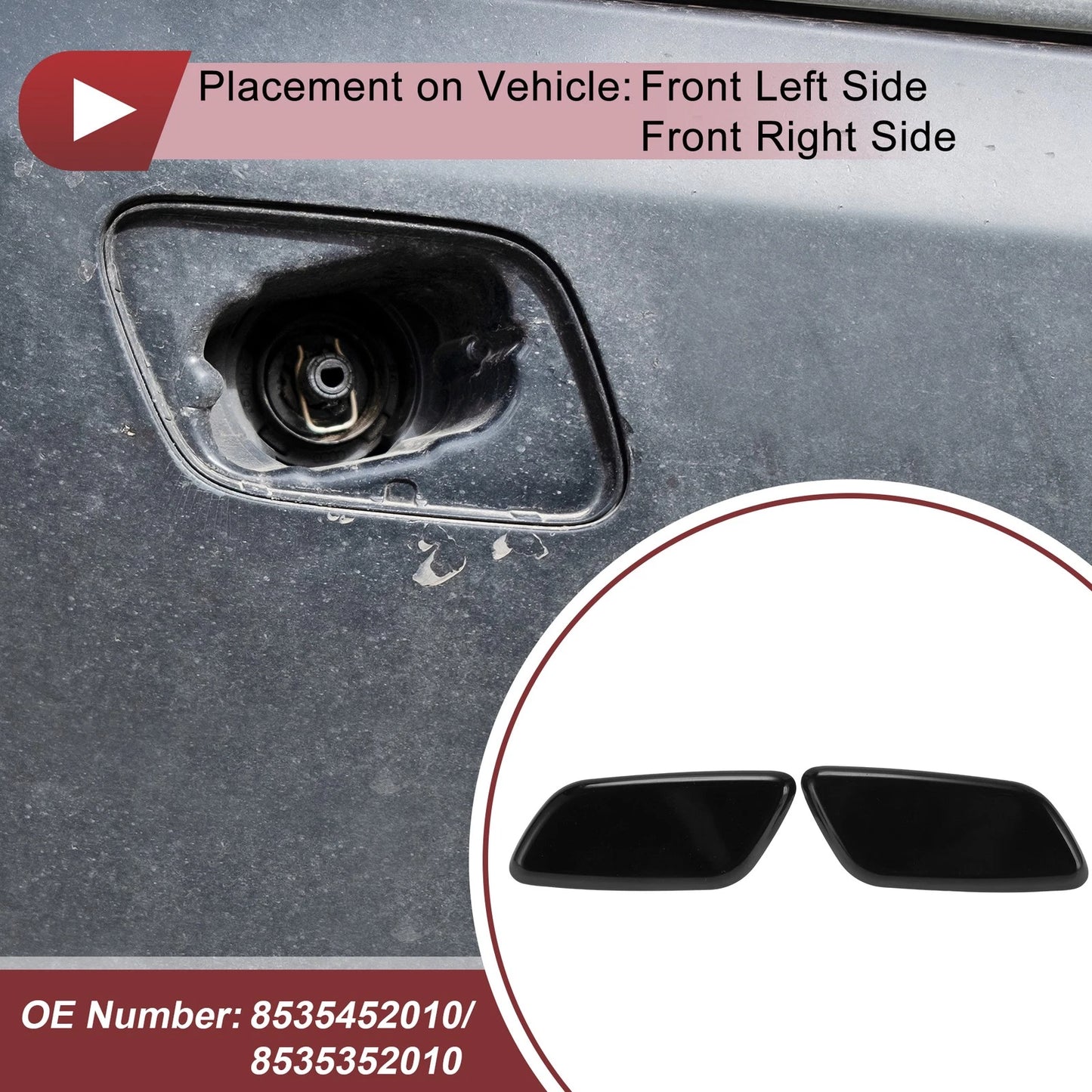 Front Bumper Headlight Washer Nozzle Cover Cap for Toyota Aqua