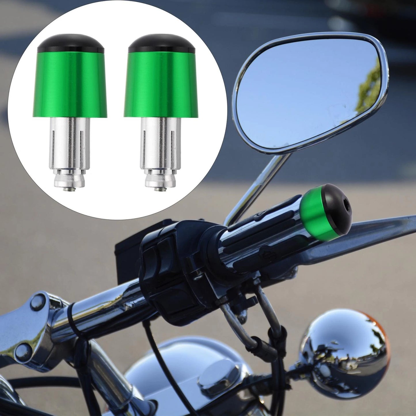 1 Pair 7/8" 18mm Hand Grips Handlebar End Caps Plug Bar End for Motorcycle