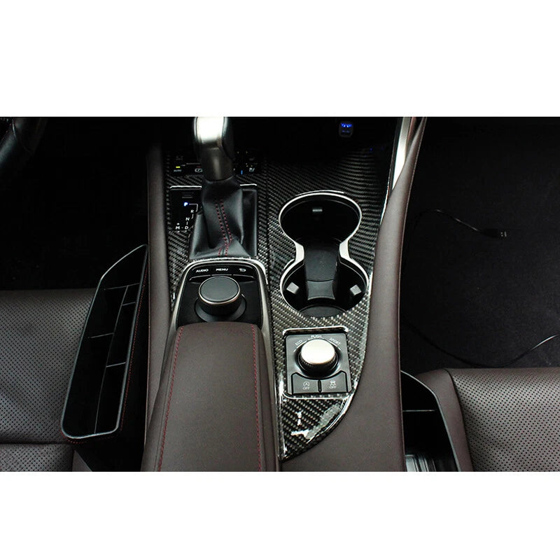 Carbon Fiber Center Console Cup Holder Panel Trim Fit For Lexus RX300 RX350