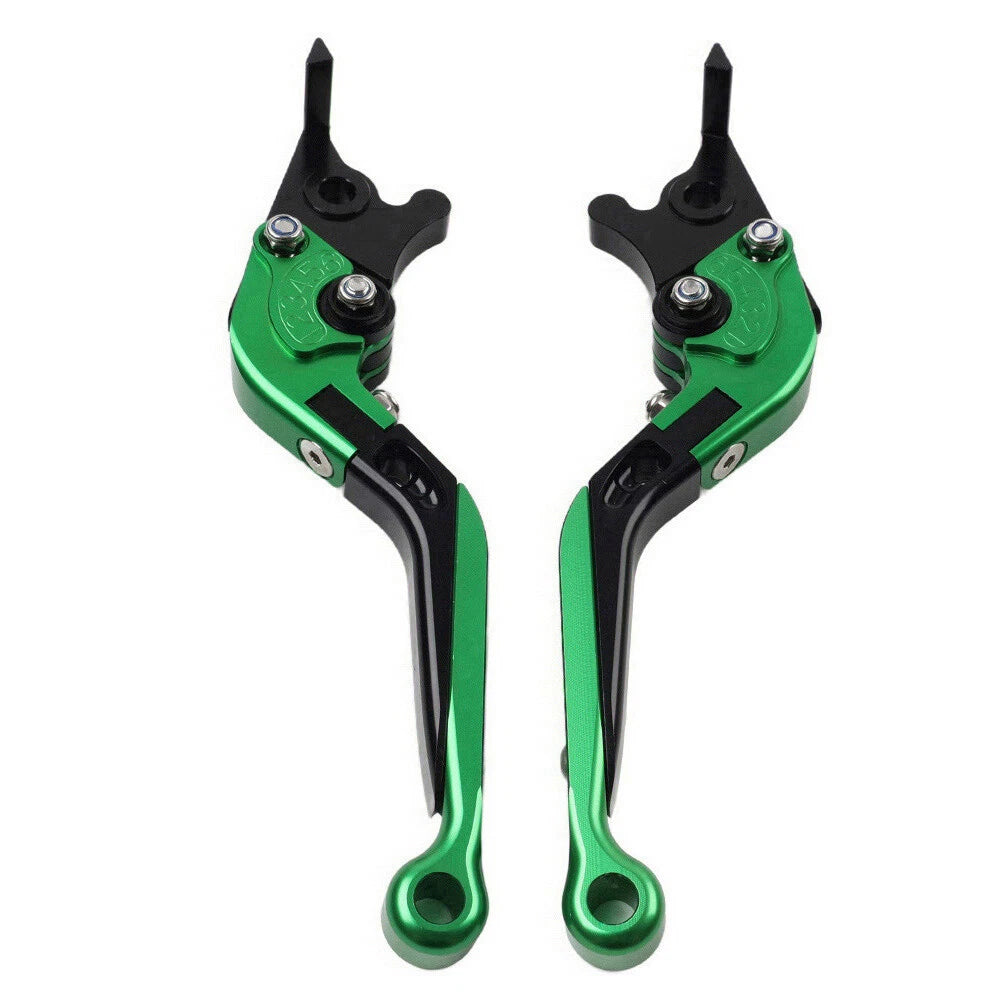 Extendable Brake Clutch Levers  Green for Kawasaki Z650 Z900 Ninja 17-22