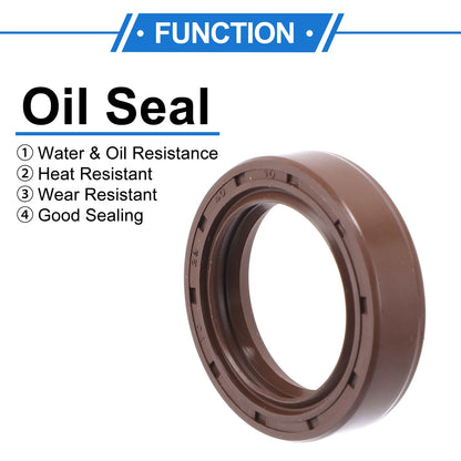 Oil Seal 28x40x10mm Rotary Shaft Seal FKM Rubber 2 x Brown for Make Model