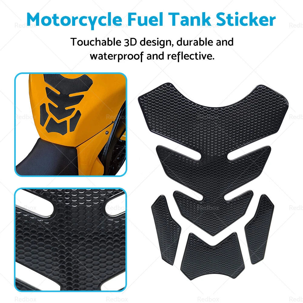 Wide Black Motorcycle Gas Tank Pad Protector Decal for Motorbike