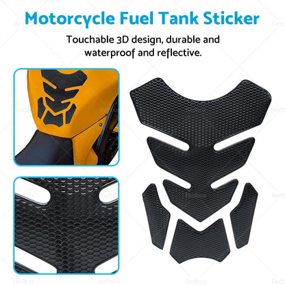 Wide Black Motorcycle Gas Tank Pad Protector Decal for Motorbike