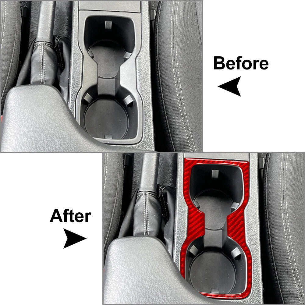 Carbon Fiber Cup Holder Cover Trim for Ford Ranger Sport (2019-2022)