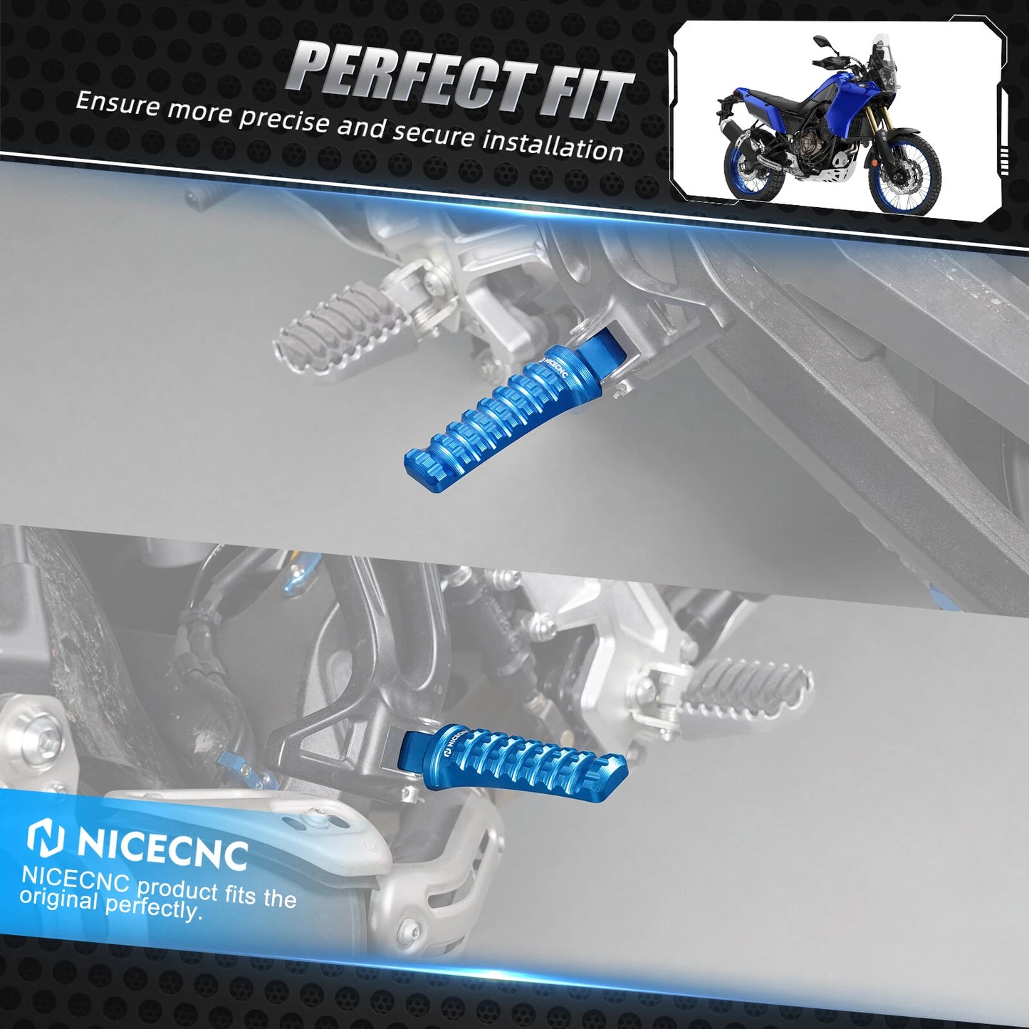 Rear Footrests Footpegs for Yamaha Tenere 700 (2020-2022)
