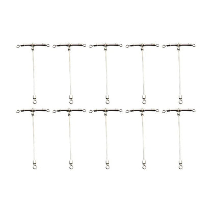 Boat Fishing Swivels 10pcs T-Shape Rolling Connector with Glow Beads for Catfish