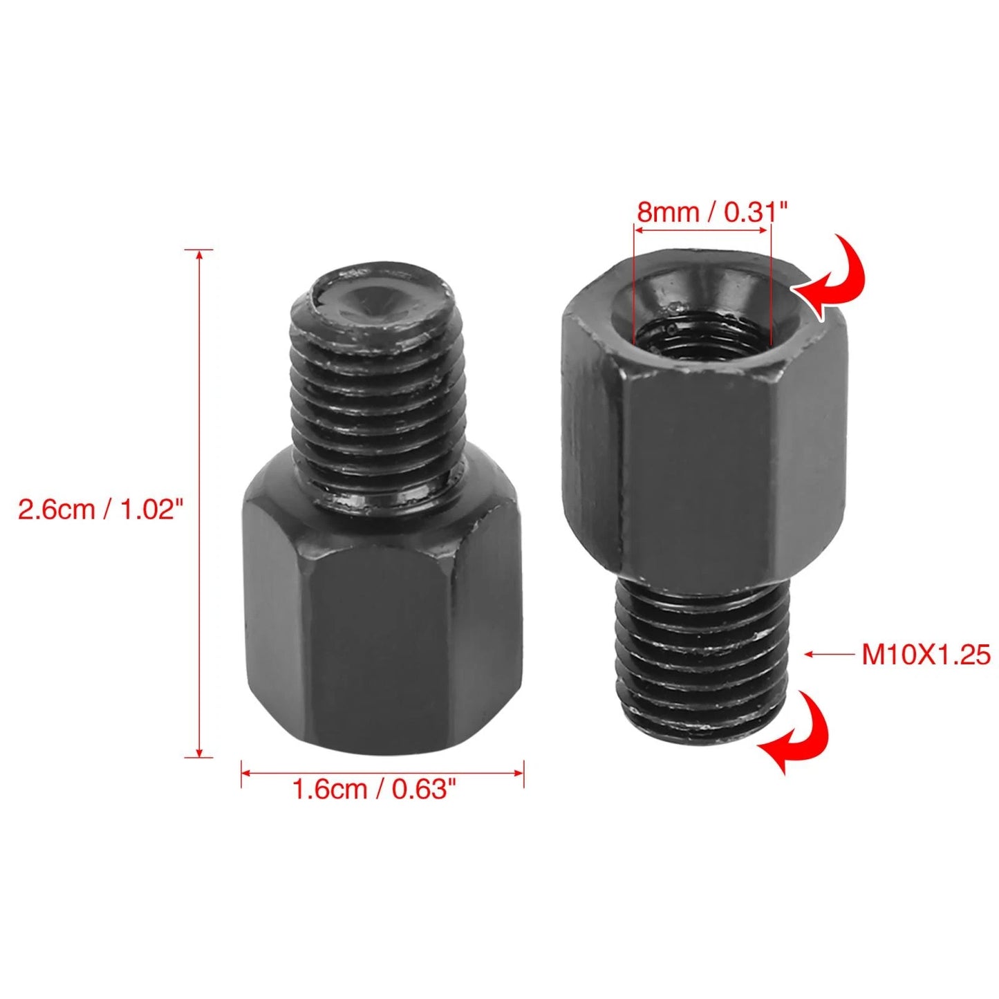 5pcs / 8mm / Rearview Mirrors Adapter Bolt Screw for Make Model