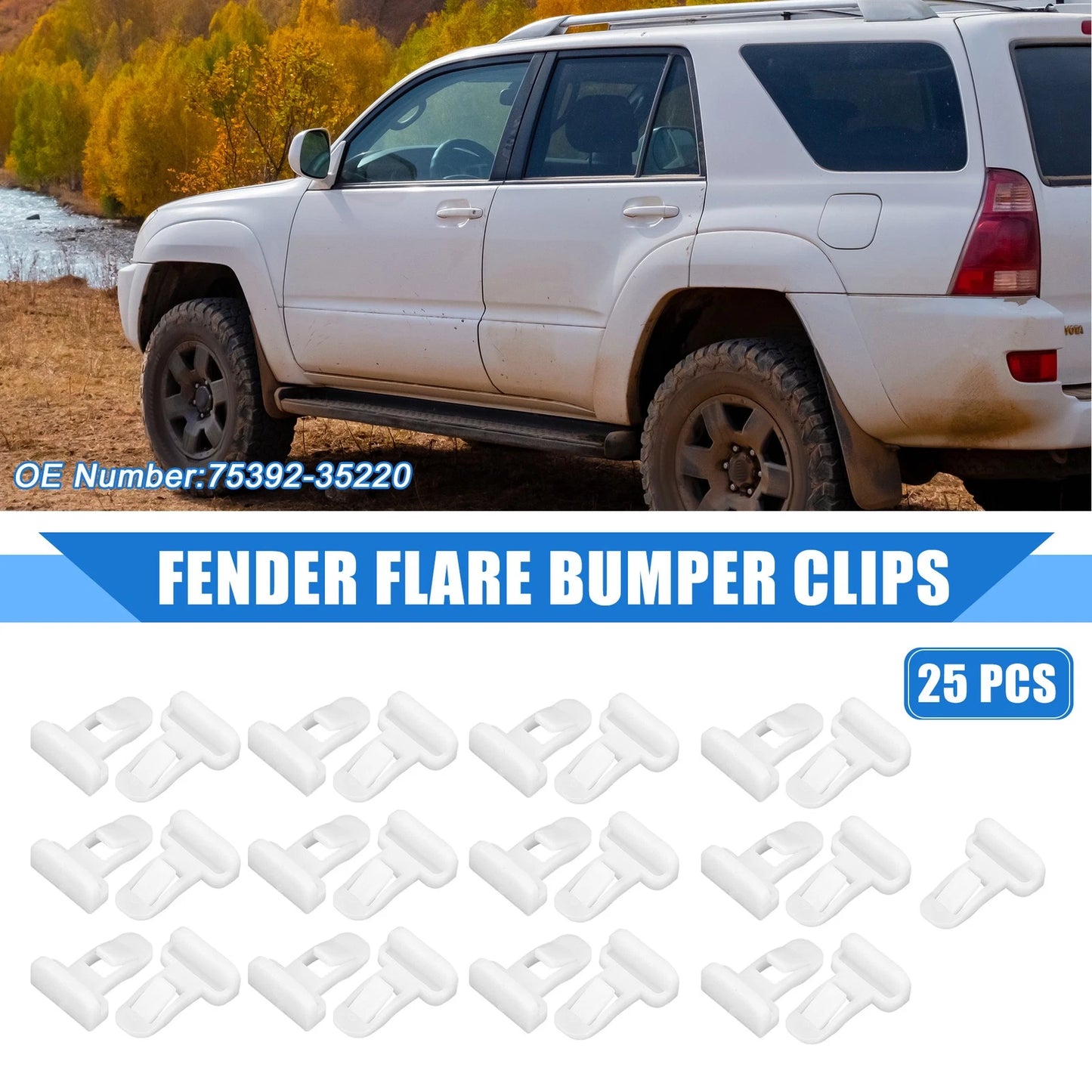 Clip 25 Pcs Car Front Fender Bumper Spoiler for Toyota 4Runner (2013–2021)