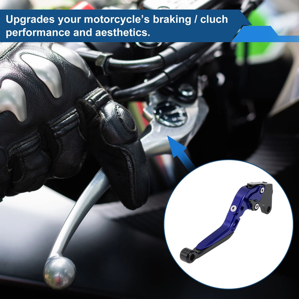 1 Pair Adjustable Short Long Brake Clutch Levers for Yamaha WR125X Blue Black