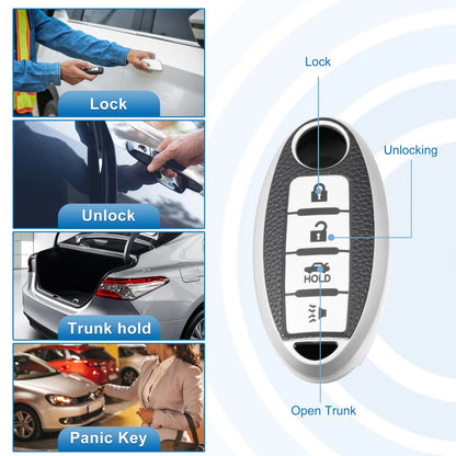 Silicone Smart Key Fob Case Cover for Nissan Cabstar (2008-2009)