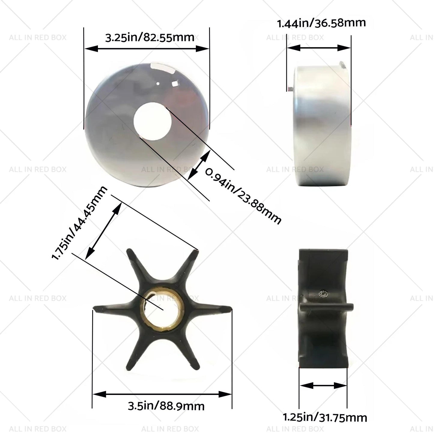 Water Pump Impeller Kit for Johnson Evinrude 3-300 HP