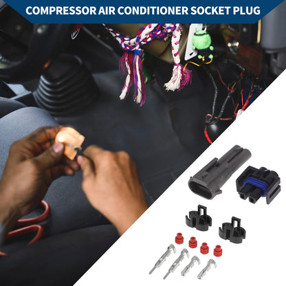 Pins Compressor Air Conditioner Socket Plug for Buick Black/Blue