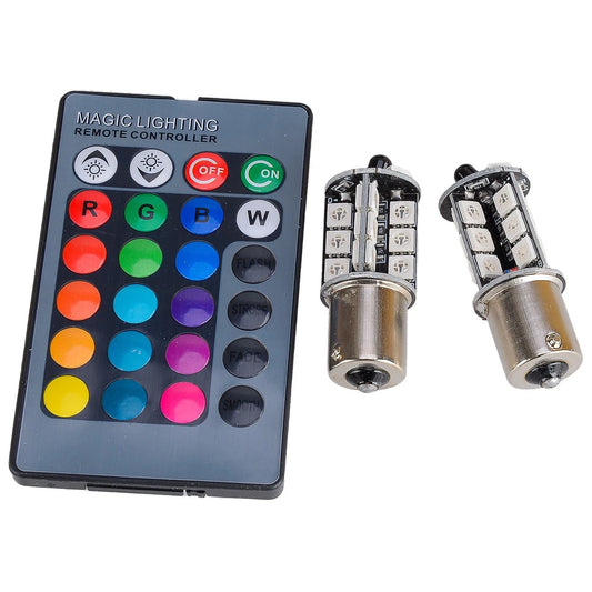 1156 BA15S P21W 382 27SMD RGB LED Tail Light Bulbs for Car