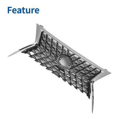 Front Upper Bumper Grille for Lexus GX460 (2014-2022) Chrome Silver Tone